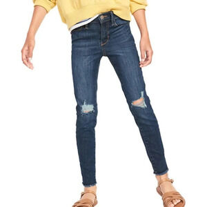 Old Navy Women's Medium Wash High Rise Rockstar Stretch Ripped Jeans Size 10